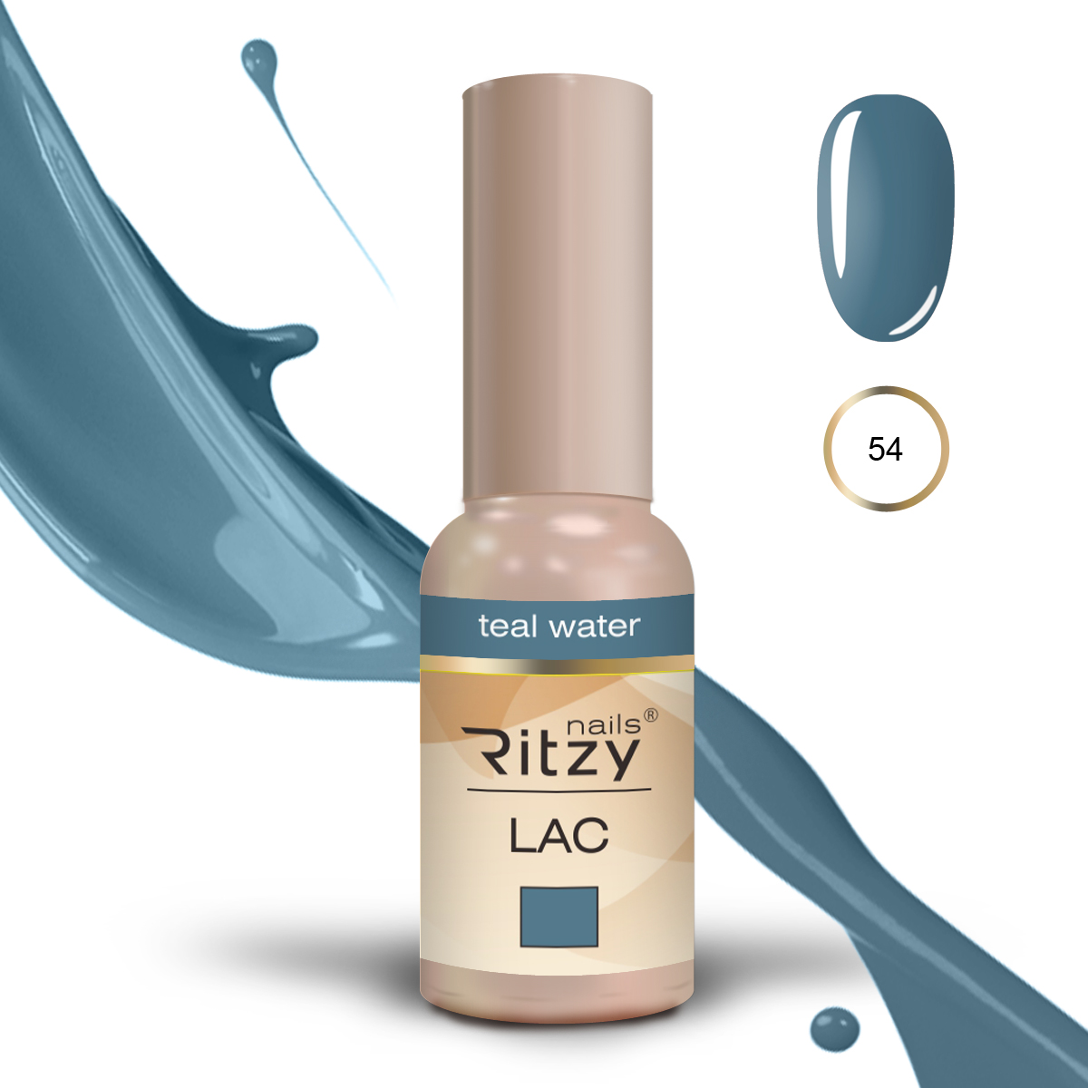 Ritzy Lac 54 Teal water гель лак 9 мл